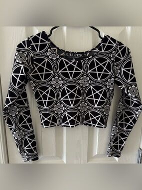 Killstar Pentagram Crop Top. Small. Goth, Emo, Y2K. Vintage. Witch Glam.